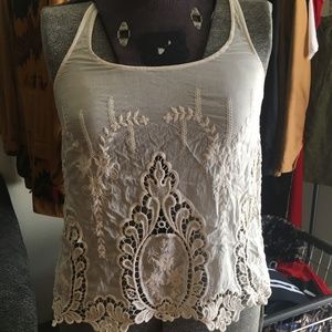 boho lacy tank top